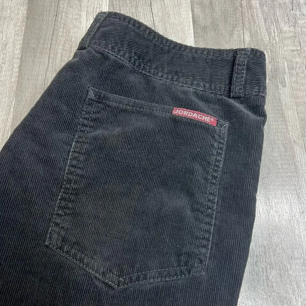 Vintage JORDACHE Pants Men's Corduroy Cords Cotton Black 34